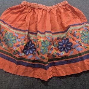 Peek Sgt. Fletcher Vibrant Orange Embroidered Skirt